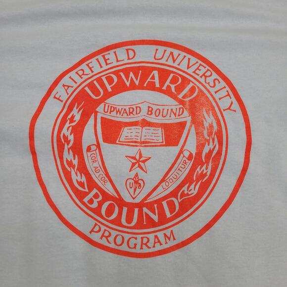 Vintage 80s Fairfield University Upward Bound Program Shirt Large 21x26 USA - Picture 8 of 12